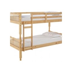 Melissa 3'0" Bunk Bed, Turned Spindles, Honey Stain Finish, Solid Pine