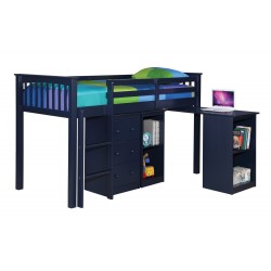 Milo Sleepstation, Pull Out Desk, 3 Drawers, Solid Navy Blue