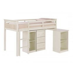 Milo Sleepstation, Pull Out Desk, 3 Drawers, Solid Off White