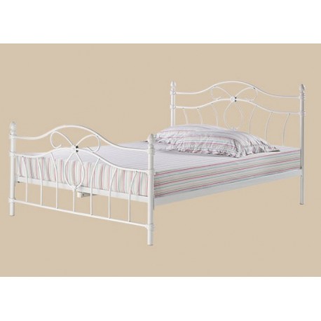 Monaco 4'6" Double White Bed, Elegant Traditional Style, Attractive Price Point