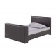 Morton 5'0" Kingsize TV Bed, Black Faux Leather, Contemporary Style