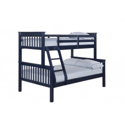 Otto Trio Bunk Bed, Heavy Duty, Can Be Sperated, Solid Navy Blue