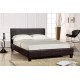 Prado Ottoman 4'6" Double Bed, Hydraulic Gas Lift, Brown Faux Leather