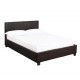 Prado Ottoman 4'6" Double Bed, Hydraulic Gas Lift, Black Faux Leather