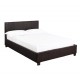 Prado 4'6" Double Bed, Brown Faux Leather