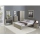 Puro 4'6" Double Bed, Contemporary Style, High Gloss Cream