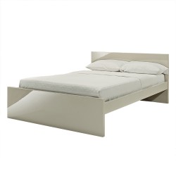 Puro 5'0" Kingsize Bed, Contemporary Style, High Gloss Cream