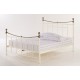 Regency 4'6" Double Bed, Brushed Brass Detail, Antique Cream Metal Finish