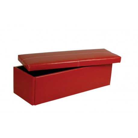 Stanton Ottoman, Storage, Blanket, Toy Box in Red Faux Leather