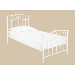 Zeta Small 3ft Size Metal Bed Frame in White