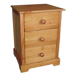 Baltic Bedside Table/Cabinet, 3 Drawer, Antique Pine