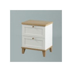 Boston 2 Drawer Bedside Table/Cabinet, Ash Veneer Tops and Trims, Classy Simple Style