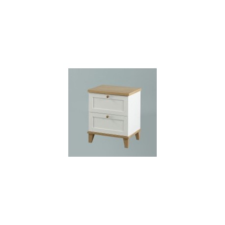 Boston 2 Drawer Bedside Table/Cabinet, Ash Veneer Tops and Trims, Classy Simple Style