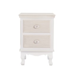 Juliette 2 Drawer Bedside Cabinet/Table, MDF And Solid Pine, Painted Finish