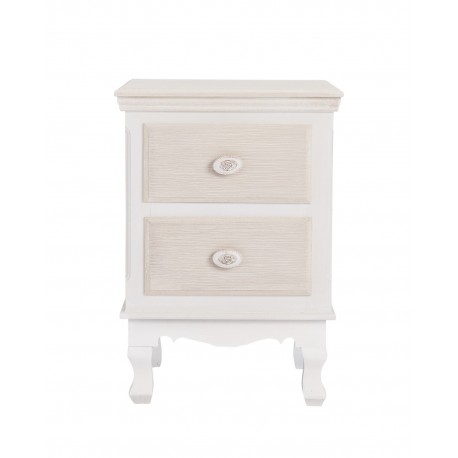 Juliette 2 Drawer Bedside Cabinet/Table, MDF And Solid Pine, Painted Finish