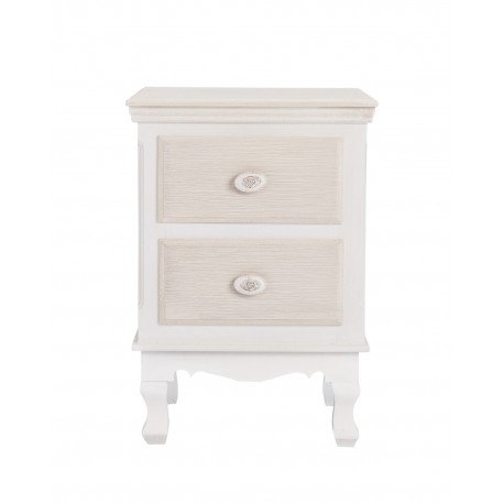 Juliette 2 Drawer Bedside Cabinet/Table, MDF And Solid Pine, Painted Finish