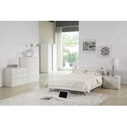 Novello 2 Drawer Bedside Cabinet, Uber Trendy Design, High Gloss White