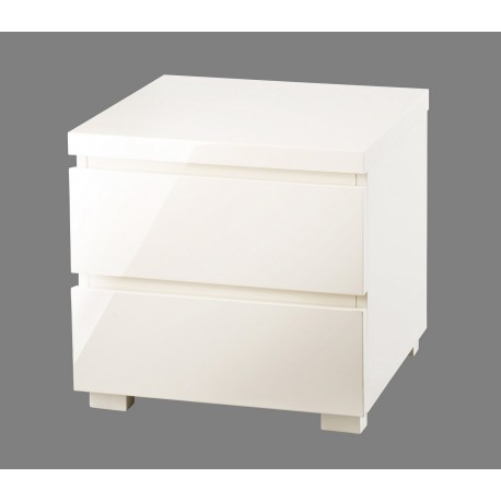 Puro 2 Drawer Bedside, Sleek Contemporary Style, High Gloss Stone