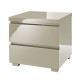Puro 2 Drawer Bedside, Sleek Contemporary Style, High Gloss Cream