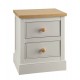 St Ives 2 Drawer Bedside Cabiinet in Dove Grey Finish with Real Ash Vaneers on Top