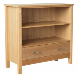 Oakridge Low Bookcase, 1 Drawer, Ash Venners With Oak Stain Furniture, Suites Any Style