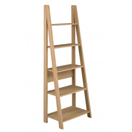 Tiva Ladder Bookcase in Oak Finish