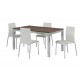 Amari Dinning Set, 4 Chairs, Subtle Chorme Feet