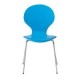 Ibiza Chairs, Blue, Chrome Legs Pack of 4