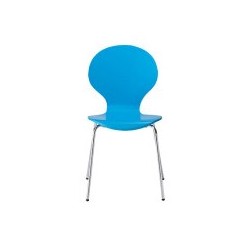 Ibiza Chairs, Blue, Chrome Legs Pack of 4
