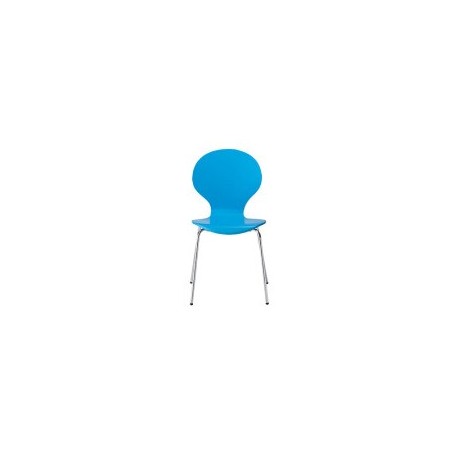 Ibiza Chairs, Blue, Chrome Legs Pack of 4