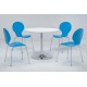 Ibiza Chairs, Blue, Chrome Legs Pack of 4