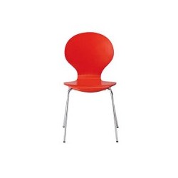 Ibiza Chairs, Red, Chrome Legs Pack of 4