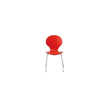 Ibiza Chairs, Red, Chrome Legs Pack of 4