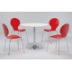 Ibiza Chairs, Red, Chrome Legs Pack of 4