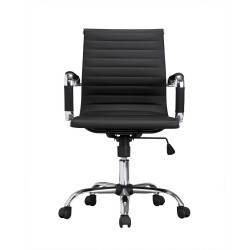 Ikon Office Chair, Black Faux Leather