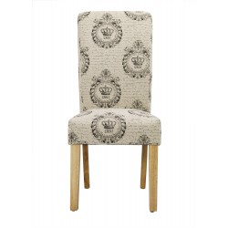 Kensington 2 Dining Chairs, Oak Solid Wood Legs, Regal Fabric