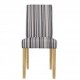 Lorenzo Chair, Striped Fabric, Solid wood Legs