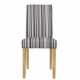 Lorenzo Chair, Striped Fabric, Solid wood Legs