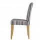 Lorenzo Chair, Striped Fabric, Solid wood Legs