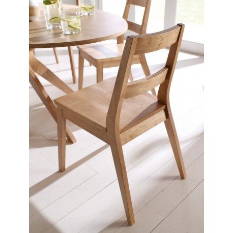Malmo 2 Dining Chairs, Solid Wood, White Oak Venners