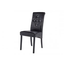 Monroe 2 Diamante Chairs, Black Faux Leather