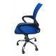 Tate Mesh Back Office Chair Blue, Adjustable Seat with Chrome Finish