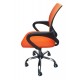 Tate Mesh Back Office Chair Orange, Adjustable Seat with Chrome Finish