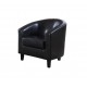 Stylish Tub Chair In Black Faux Leather