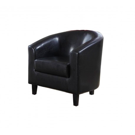 Stylish Tub Chair In Black Faux Leather