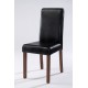 Brompton Black Faux Leather Chair with Walnut Coloured Legs Pack of 2