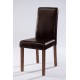 Brompton Brown Faux Leather Chair with Walnut Coloured Legs Pack of 2