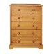 Baltic 5 Drawer Chest, Antique Pine, Contemporary Style
