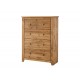 Havana 3+2 Drawer Chest, Boasting Colour Tones Of Aztec Wax, Pine Wood