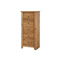 Havana 5 Drawer Chest, Solid Pine Wood, Aztec Wax Finish